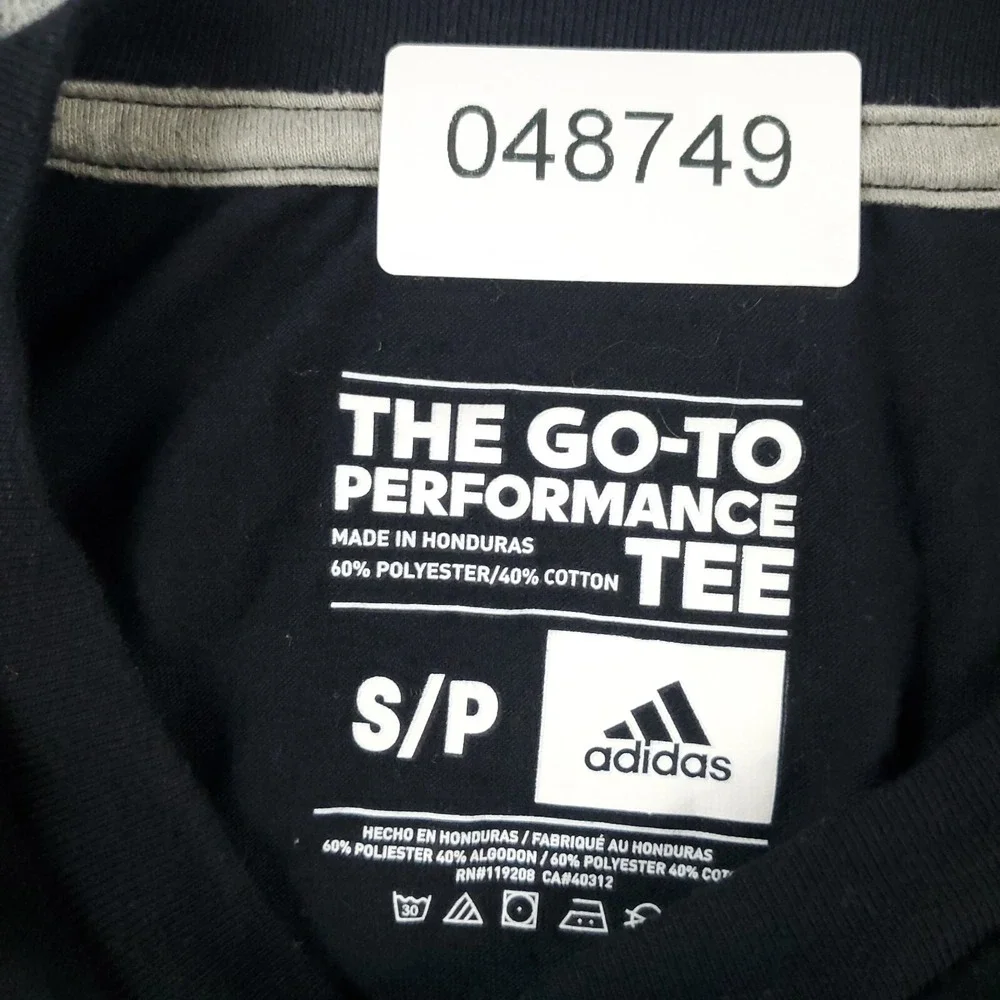 Adidas T Shirt Mens Small Black Logo Casual Short Sleeve Adult